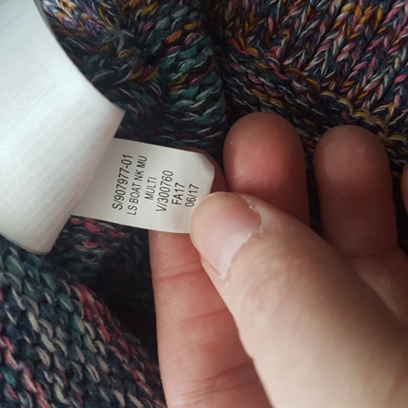 GAP 100% Cotton Women's Marl Knit Boat Neck Sweater Multicolour Size XL - Picture 8 of 15